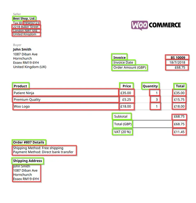 Invoice example
