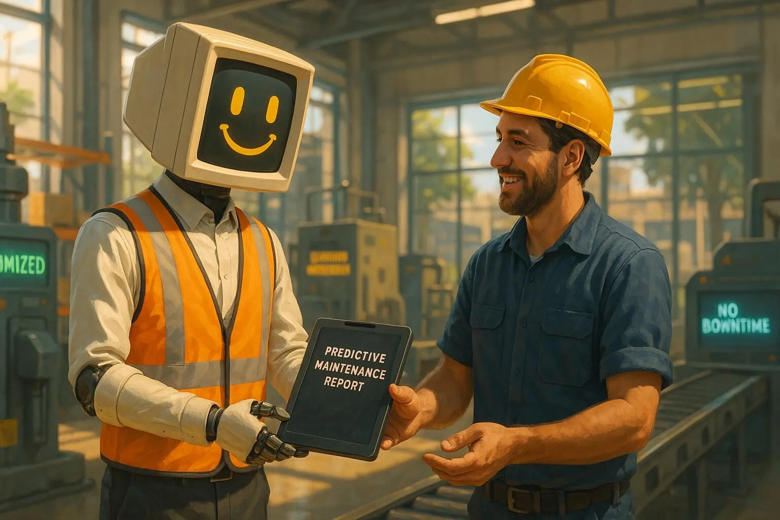 Winston helping in factory